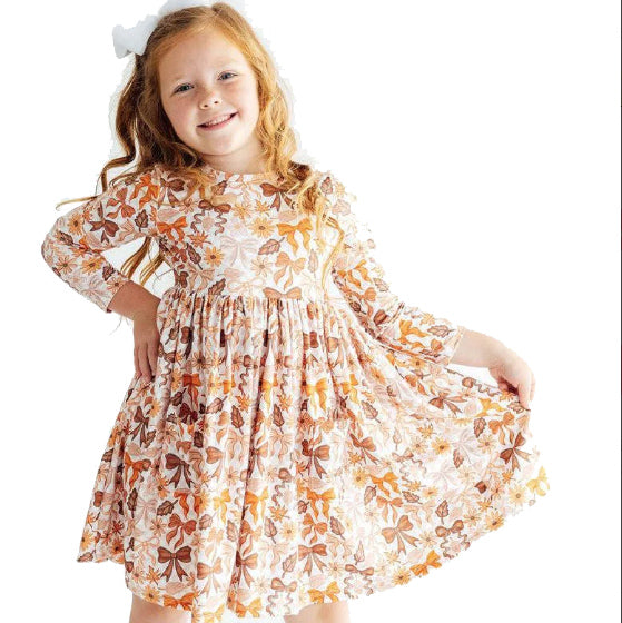 Fall Harvest Long-Sleeve Pocket Twirl Dress by Mila & Rose
