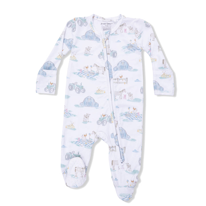 Farm Animal Party 2-Way Zipper Footie by Angel Dear