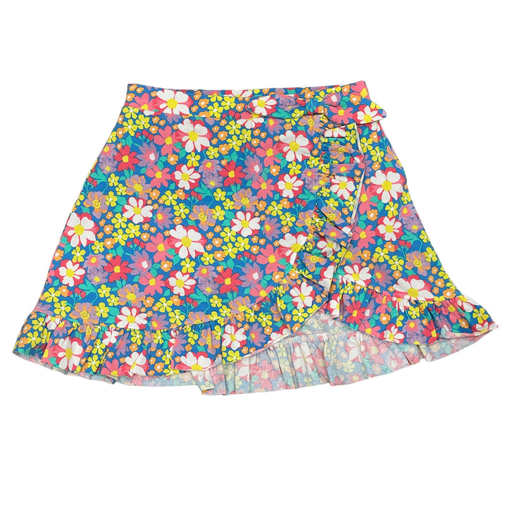 Paper Flower Floral Ruffle Side-Tie Skirt