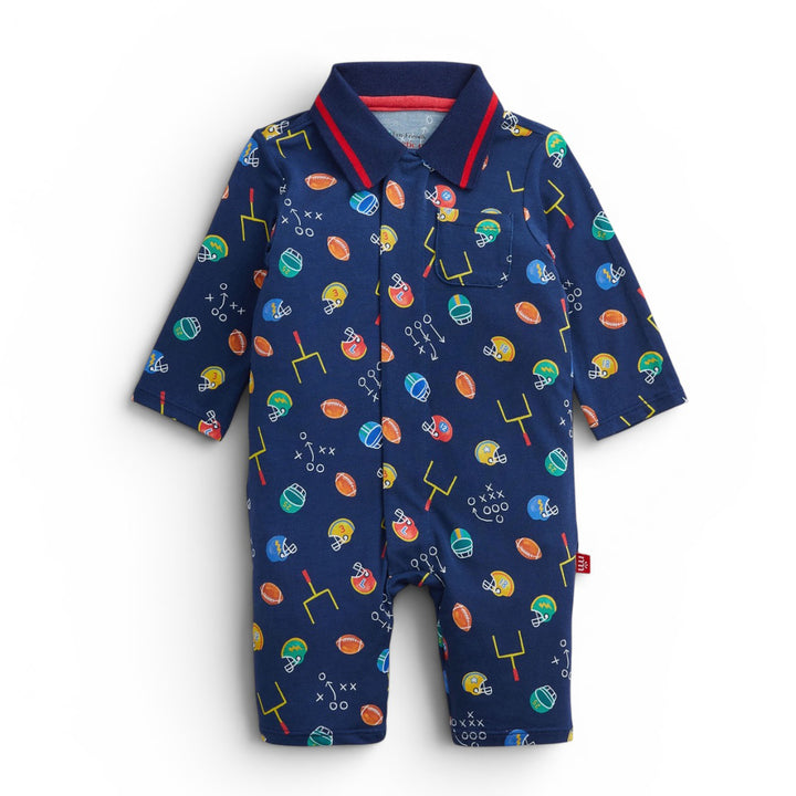First Down Fun Footballs Modal Romper by Magnetic Me