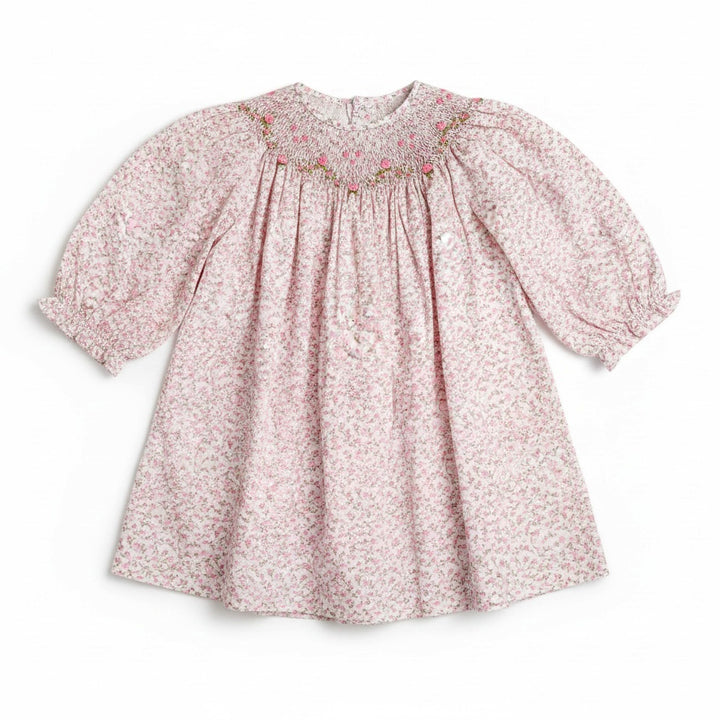 Garden Whispers Pink Flower Bishop Dress by Remember Nguyen