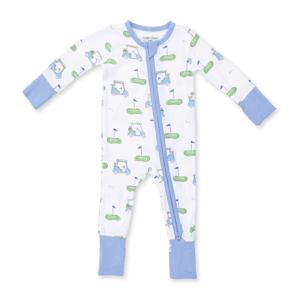 Blue Golf Carts Zipper Romper by Angel Dear