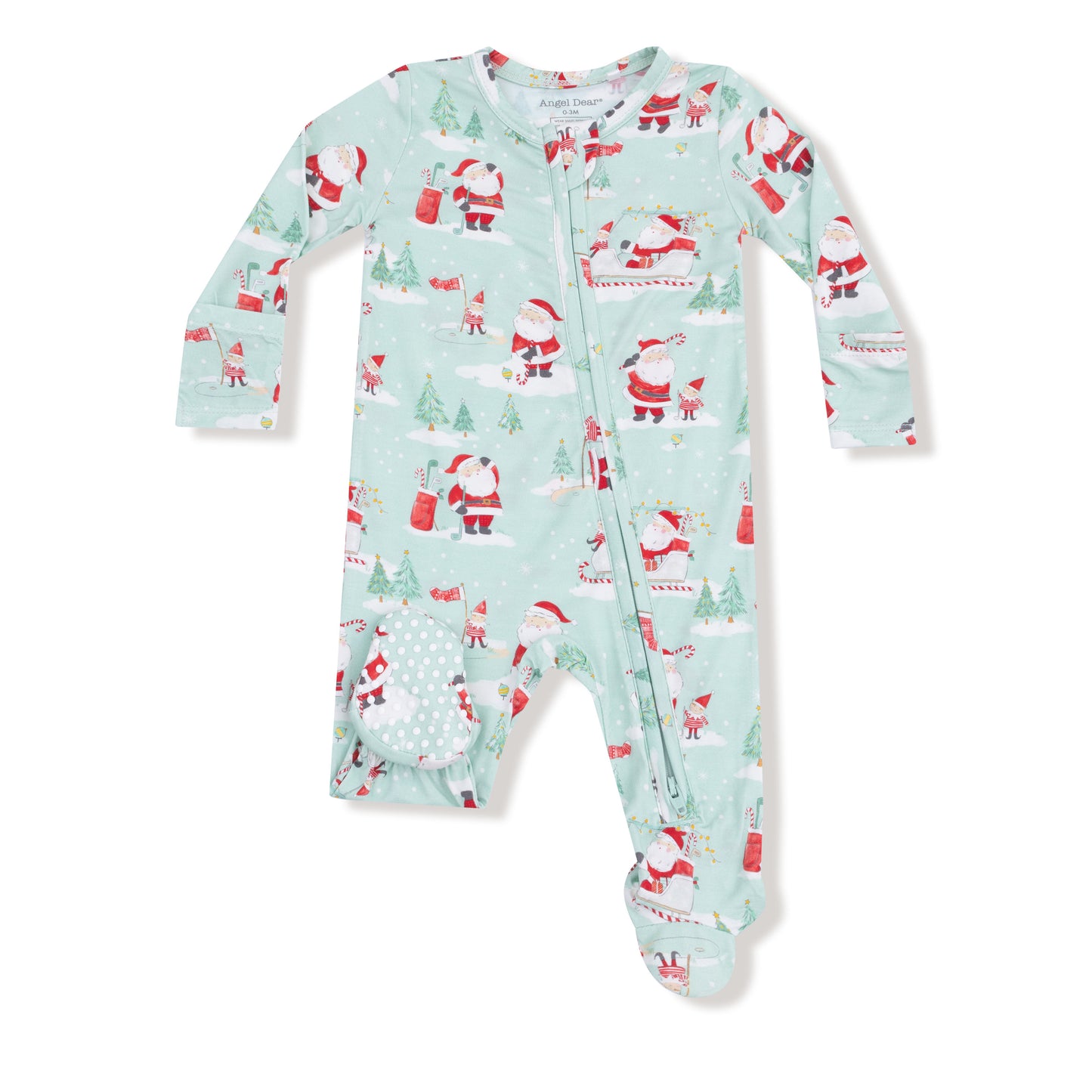 Golfing Santa and Elves Zipper Footie by Angel Dear
