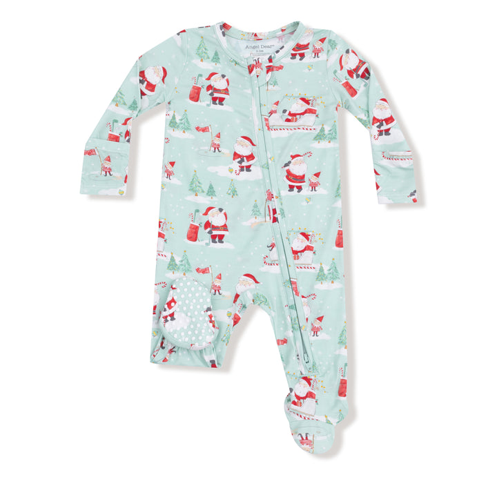 Golfing Santa and Elves Zipper Footie by Angel Dear