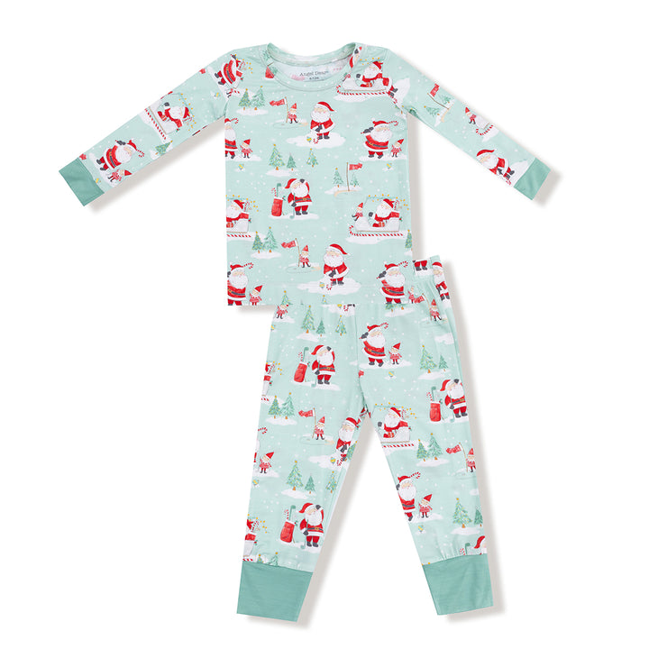 Golfing Santa and Elves Long-Sleeve Loungewear Set by Angel Dear