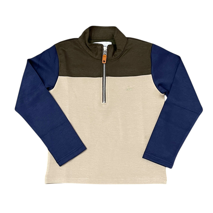 Green, Khaki and Navy Color Block Pullover by Southbound