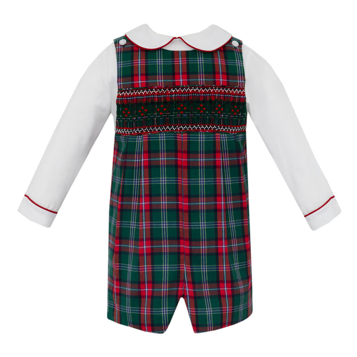 Red / Green Plaid Jon Jon with White Shirt by Anavina