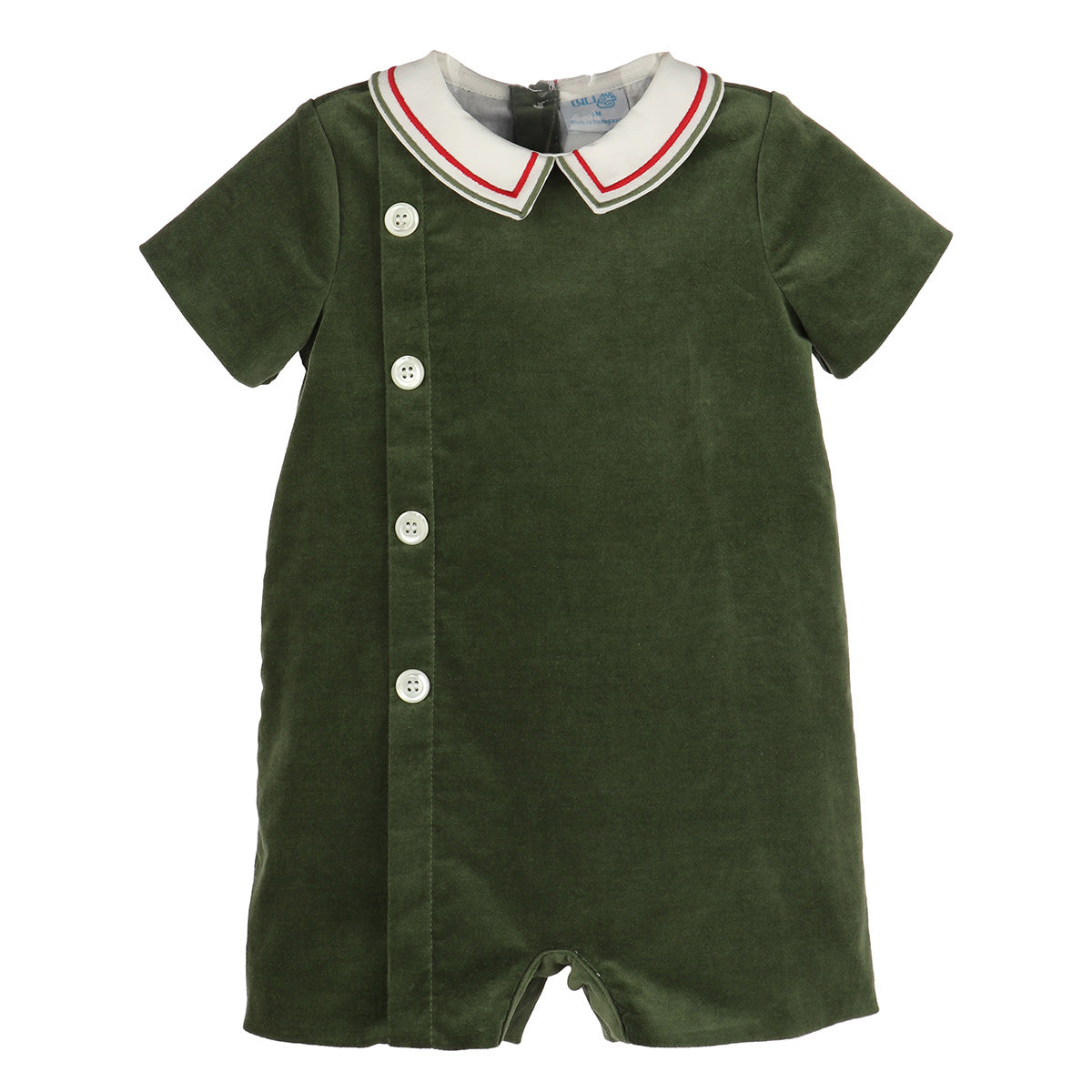 Green Velvet Mistletoe Romper by Luli & Me