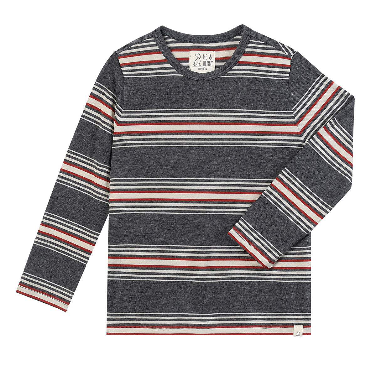 Gray / Rust Stripe Shirt by Me & Henry