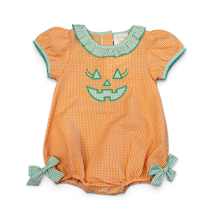 Halloween Jack o' Lantern Girl Bubble by Whimsy Bay Kids