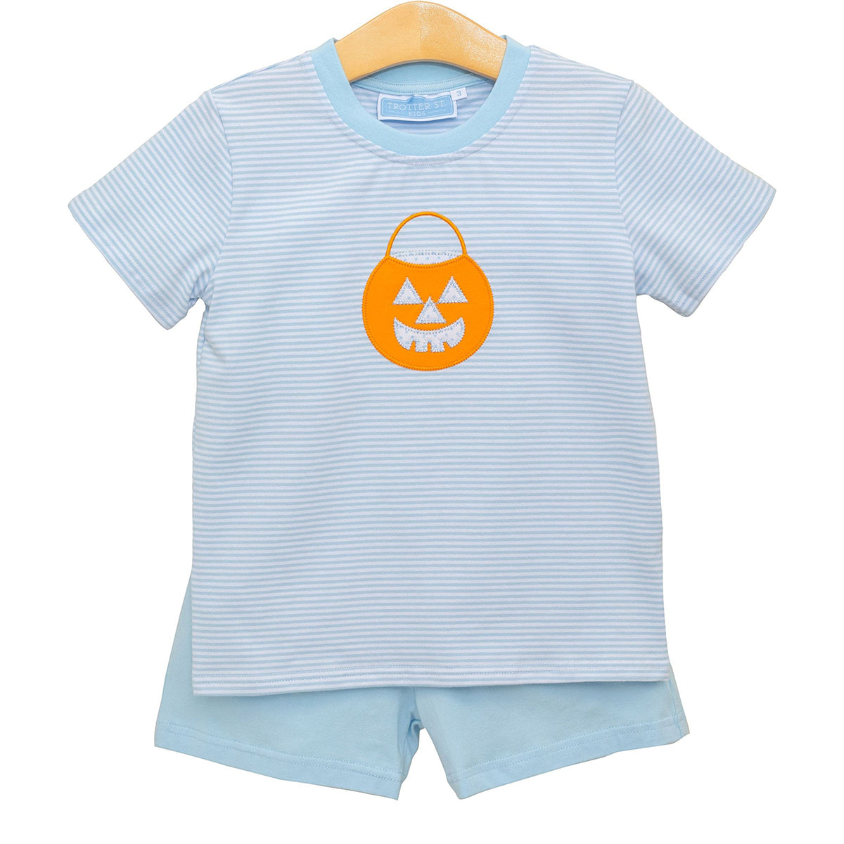 Halloween Jack O' Lantern Boy's Short Set by Trotter Street Kids