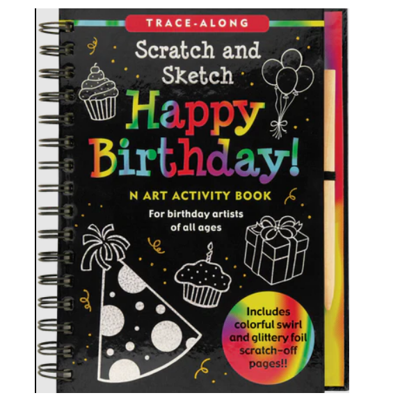 Scratch & Sketch Art Activity Book - Happy Birthday