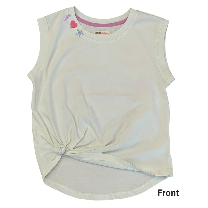 Knot Front with Back Happy Face Donuts Shirt by Paper Flower