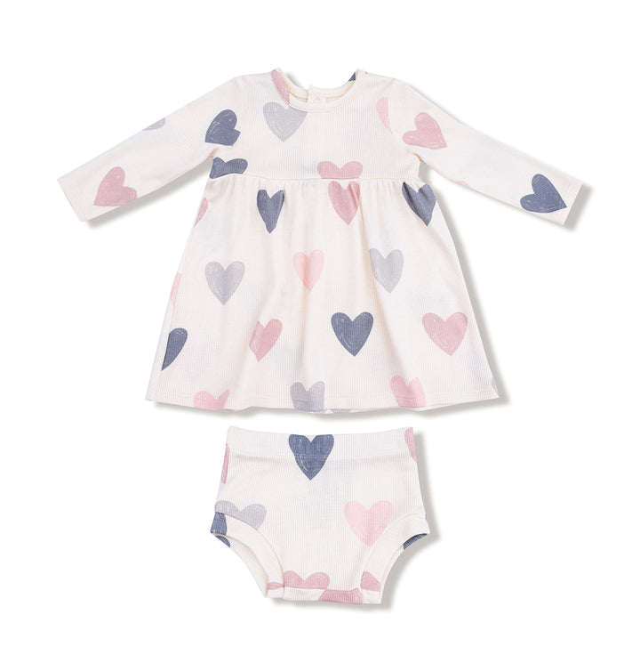 Hearts Dress and Bloomer Set by Angel Dear
