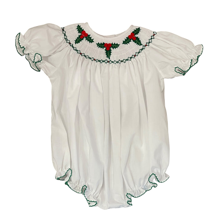 Holly Jolly Smocked Bubble by LuLu BeBe
