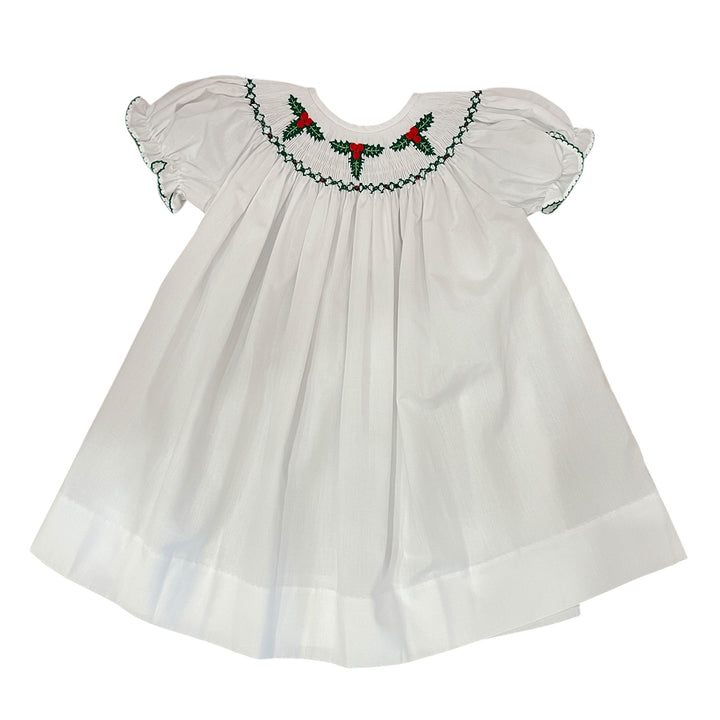 Holly Jolly Smocked Bishop Dress by LuLu BeBe