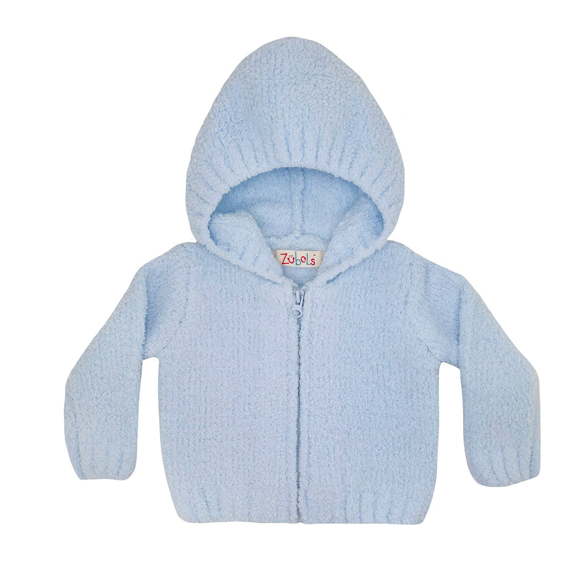 Blue Hooded Chenille Sweater by Zubels