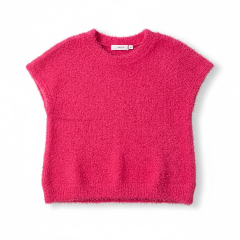 Hot Pink Cap-Sleeve Sweater by ML KIds
