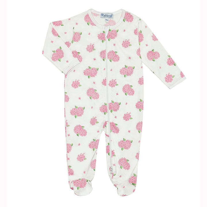 Hydrangeas Zipper Footie by Nellapima