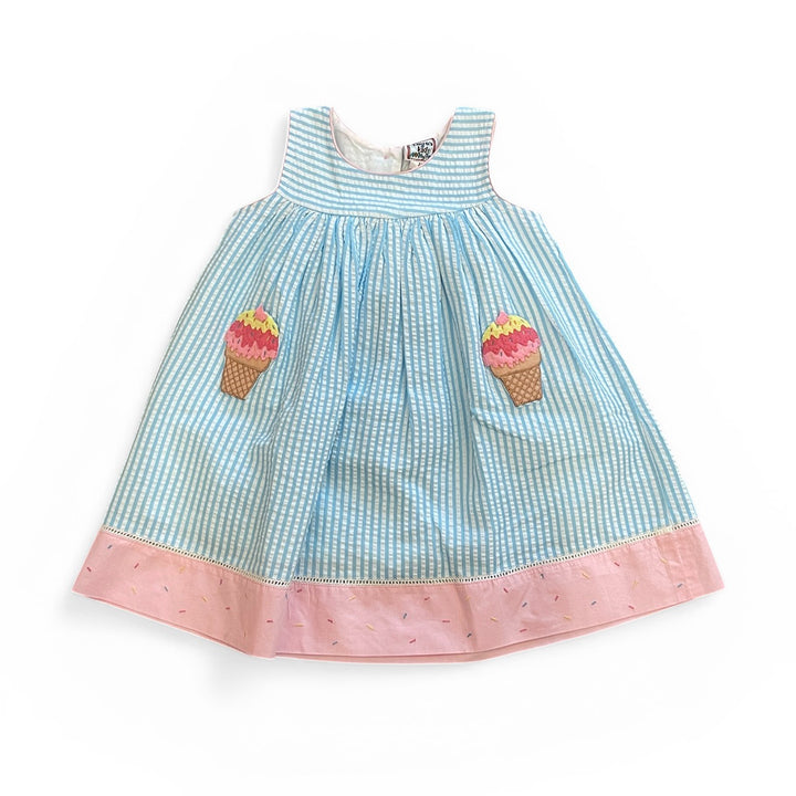 Ice Cream Pocket Empire Dress by Cotton Kids