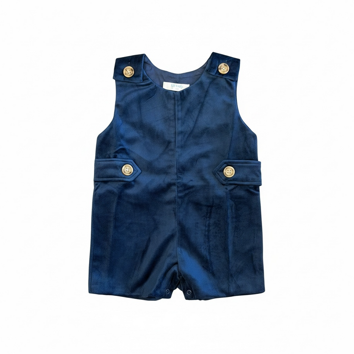 Navy Velvet Boy Shortall by LuLu BeBe