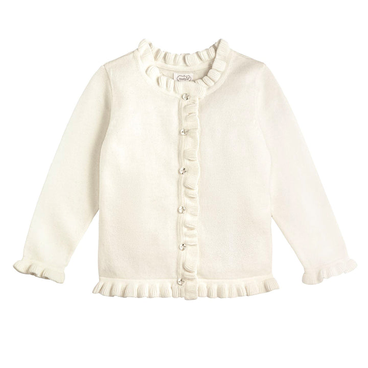 Ivory Ruffle Cardigan Sweater by Mud Pie