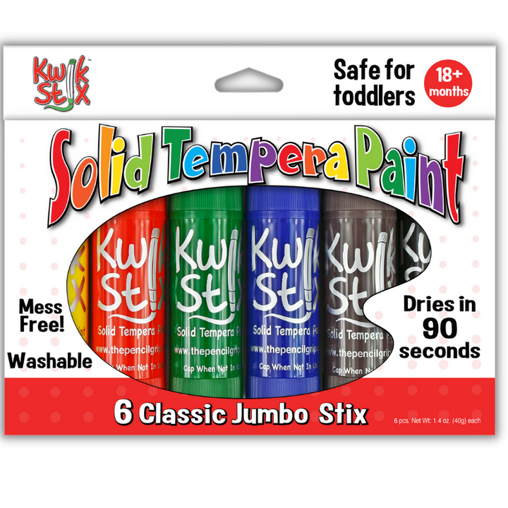 Jumbo Kwik Stix Tempura Paint - 6 Primary Colors