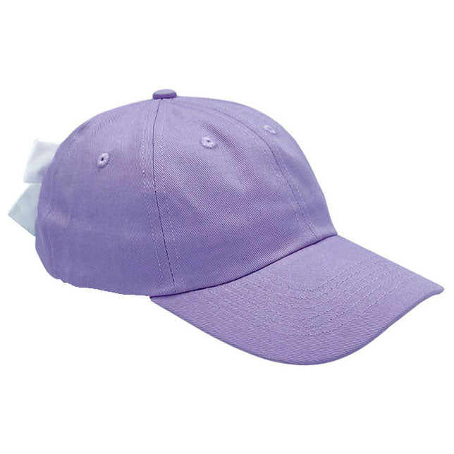Bits & Bows Baseball Hat - Lavender with Lavender/White Seersucker Bow