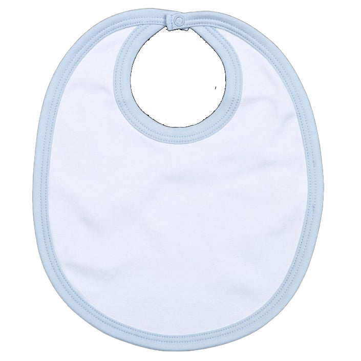 Leo White and Blue Bib by Baby Loren
