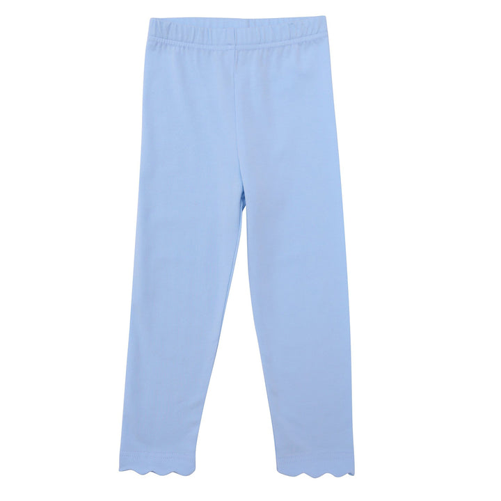Light Blue Scallop Leggings by Trotter Street Kids