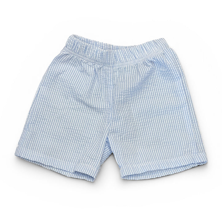 Light Blue Stripe Seersucker Boys Shorts by My Little Hoppers