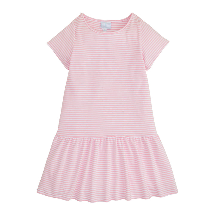Little English Light Pink Stripe Chanel T-Shirt Dress