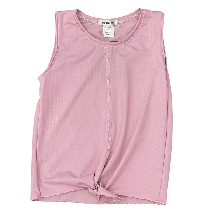 Lilac Center-Stitch Tie-Front Top by Area Code 407