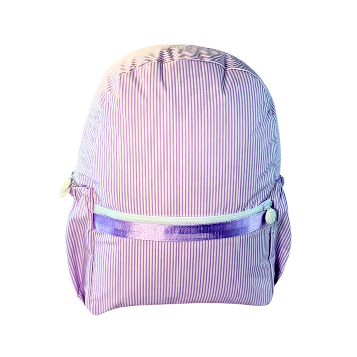 Lilac Stripe Glossy Backpack with Drink Pockets by Mint Sweet Little Things