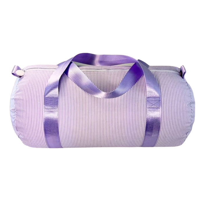 Lilac Stripe GLOSSY Medium Duffel by Mint Sweet Little Things