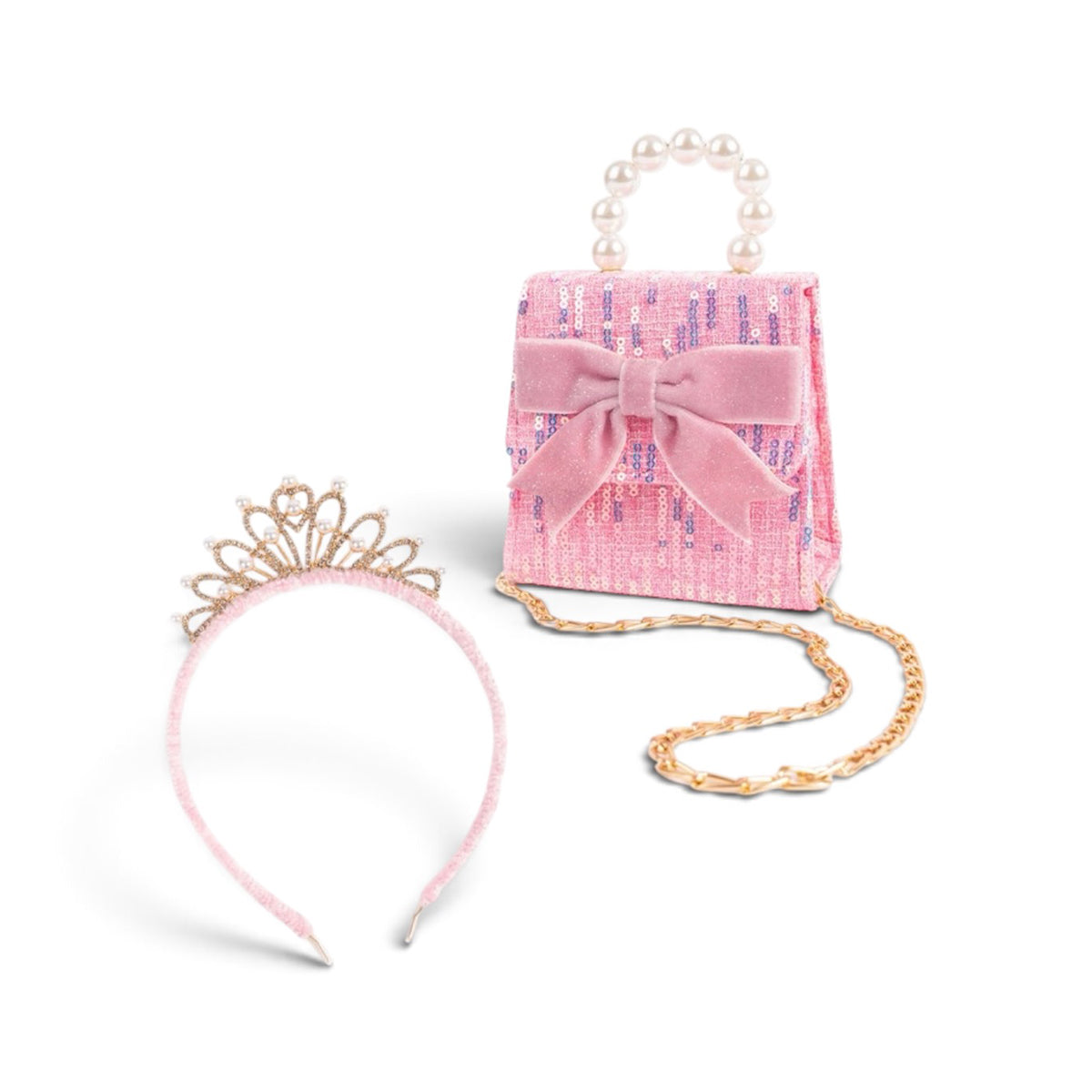 Pink Mademoiselle Mini Purse with Headband by Great Pretenders