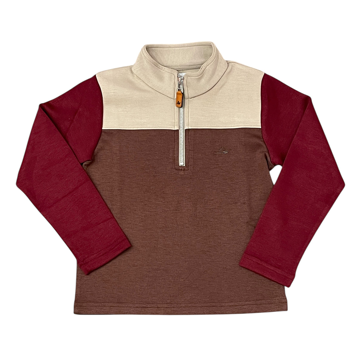 Khaki, Brown and Maroon Color Block Pullover by Southbound