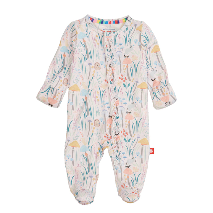 Mushroom and Bloom Modal Footie with Ruffle by Magnetic Me