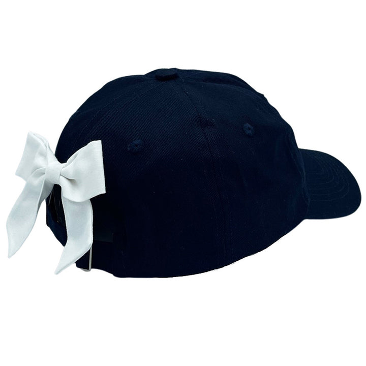 Navy with White Bow Baseball Hat by Bits & Bows