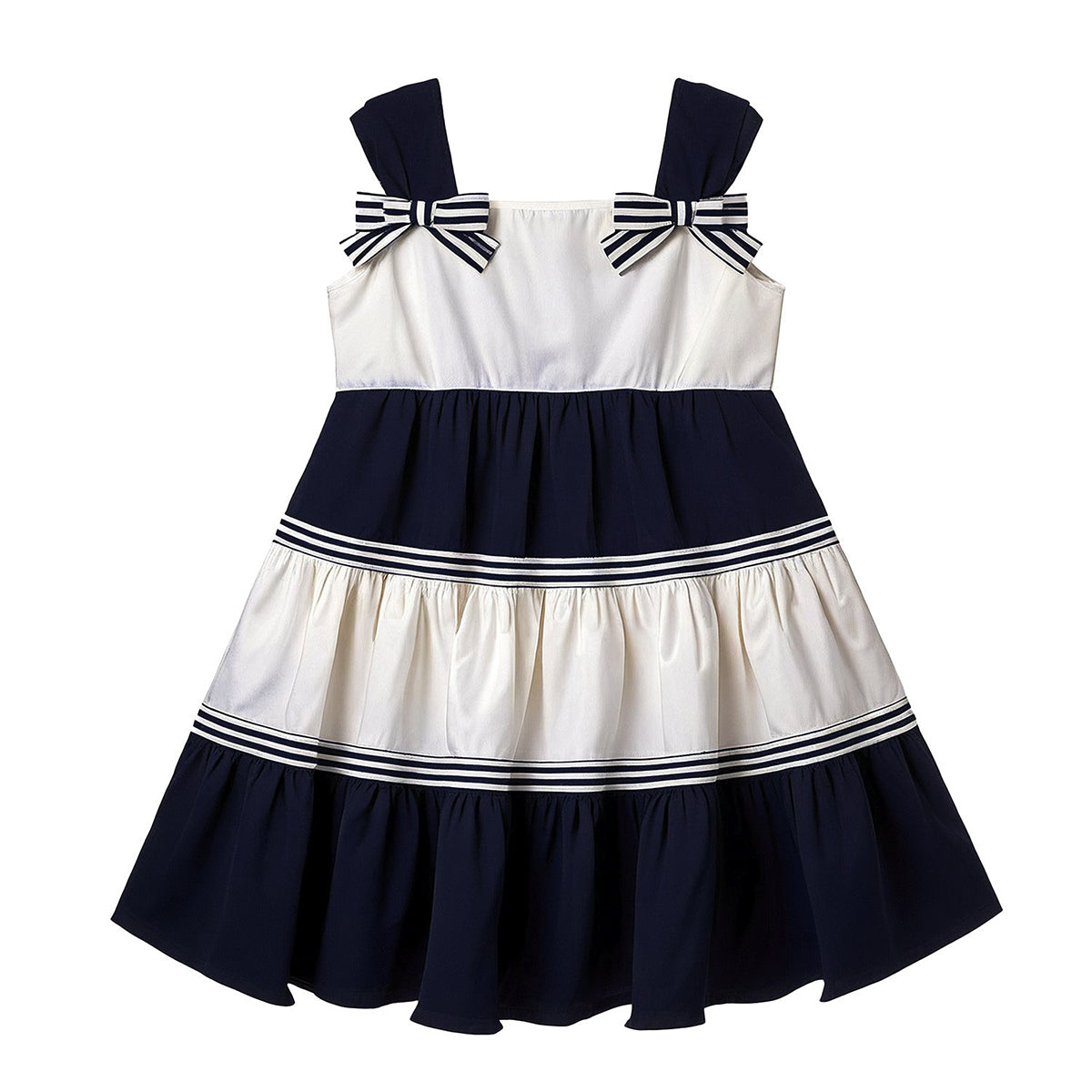 Navy and White Dress by Milon