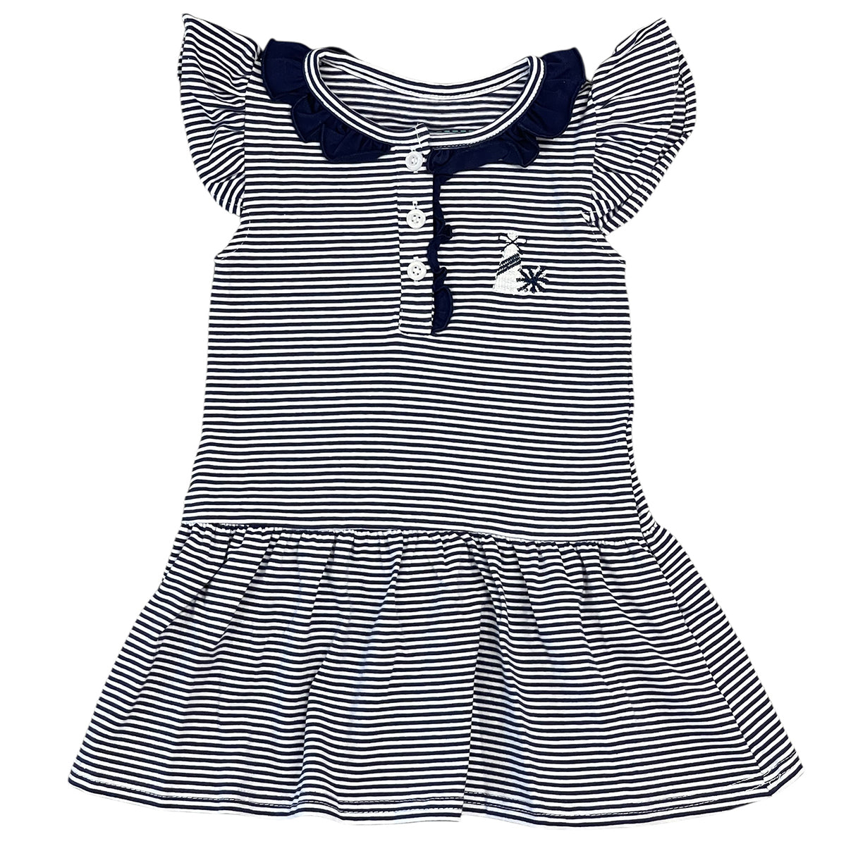 Navy Game Day Dress by Itsy Bitsy