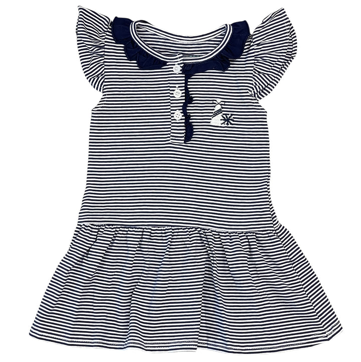 Navy Game Day Dress by Itsy Bitsy