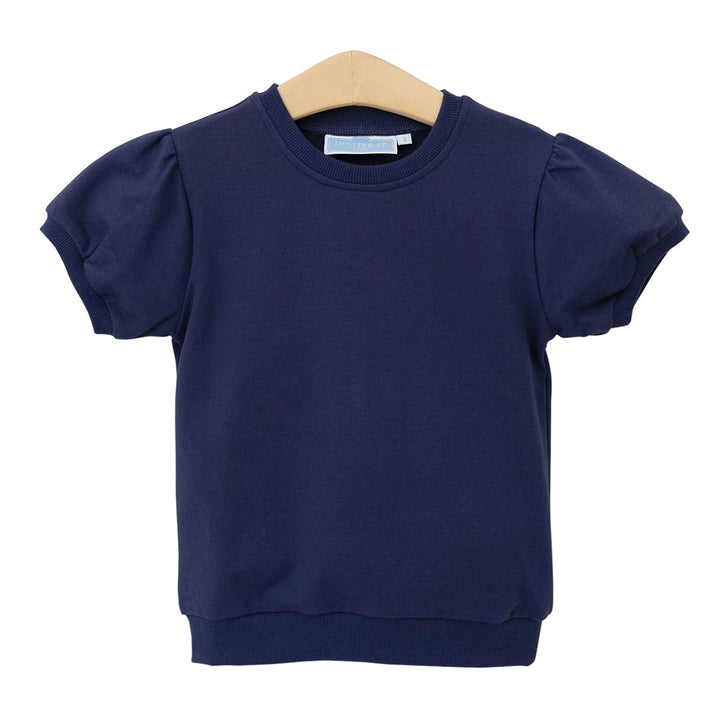 Navy Landry Puff Sleeve Top by Trotter Street Kids