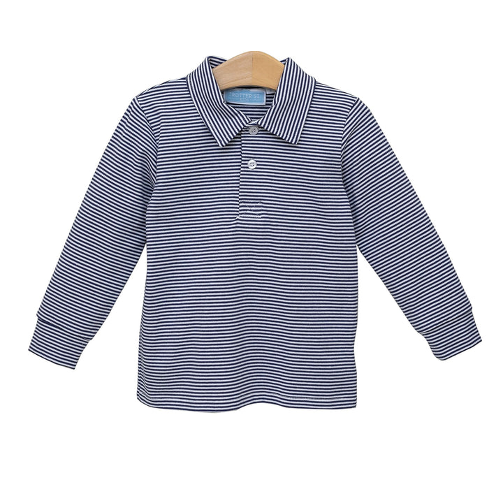 Navy Stripe Jackson Polo by Trotter Street Kids