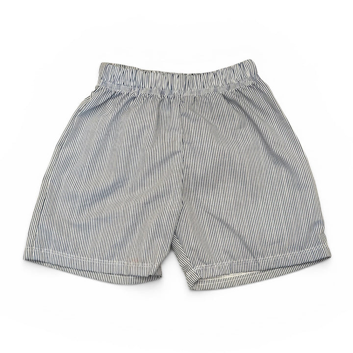 Navy Stripe Seersucker Boys Shorts by My Little Hoppers