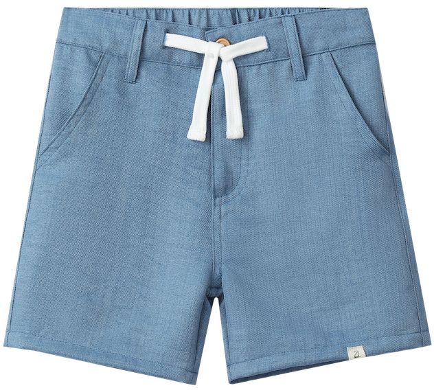 Dark Chambray Blue Woven Shorts by Me & Henry