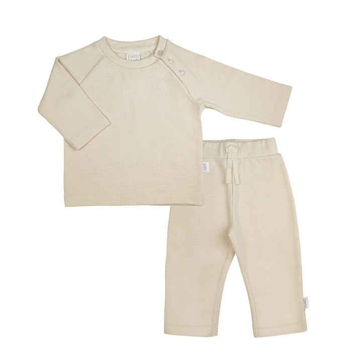 Oatmeal Waffle Knit Lounge Set by Paty
