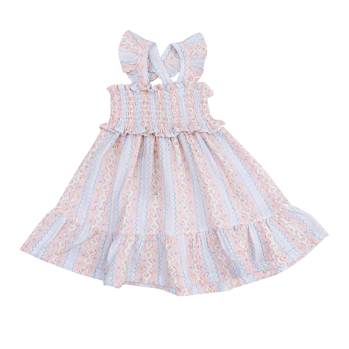 Ogee Floral Smocked Ruffle Sundress by Angel Dear