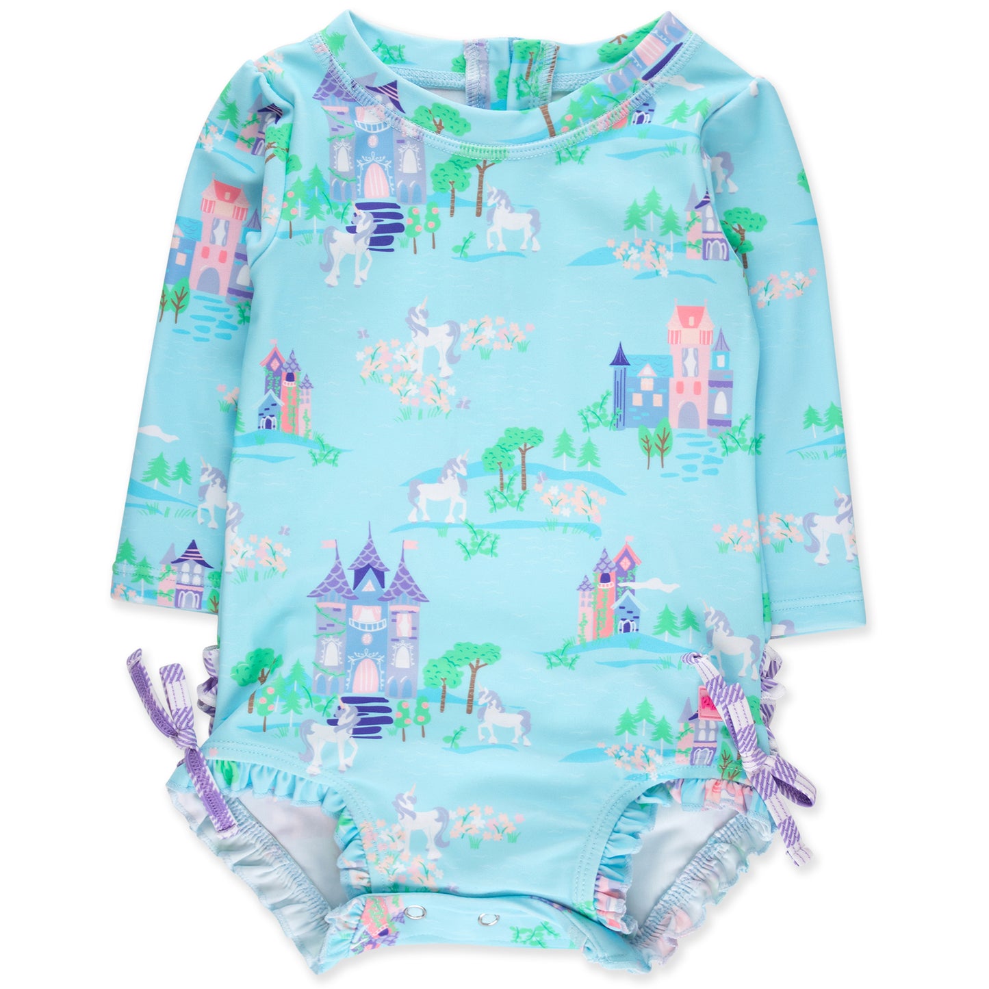 Once Upon A Castle Long Sleeve Swimsuit by RuffleButts