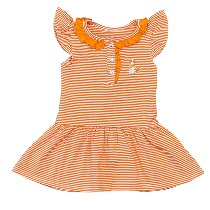 Orange Game Day Dress by Itsy Bitsy